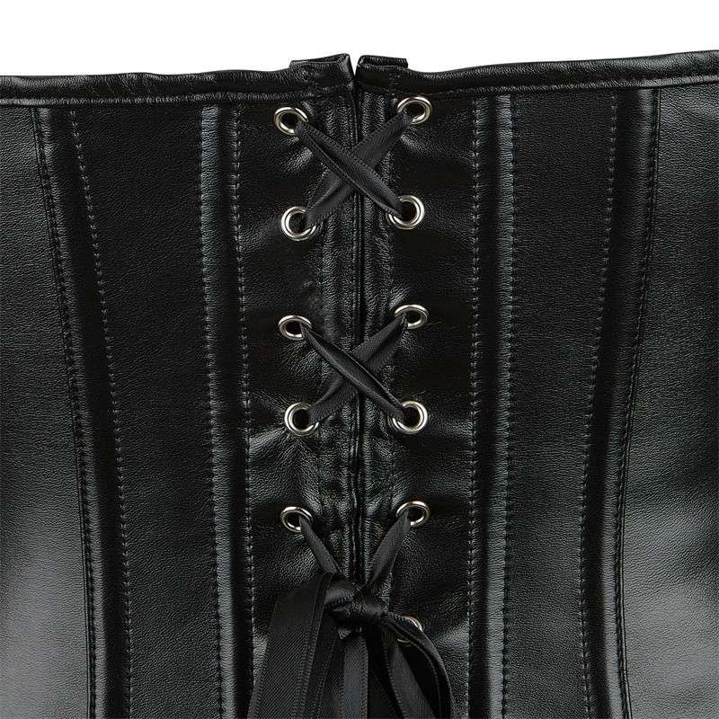 Black Women’s Leather Gothic Corset - Curvy Corset