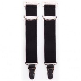 PAIR OF BLACK METAL SUSPENDERS