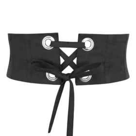 Underbust Corset Belt in Black Cotton