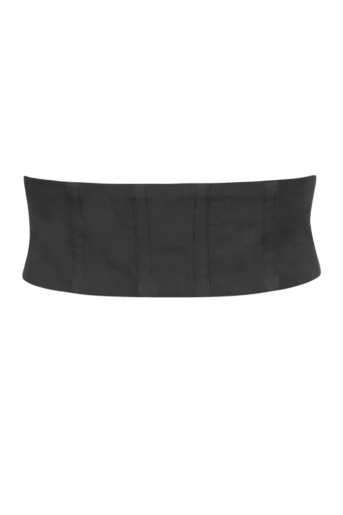 Underbust Corset Belt in Black Cotton