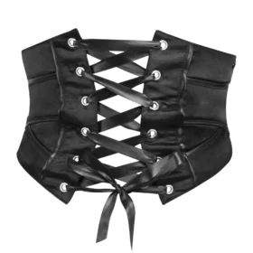 Underbust Corset Belt With Front Tie and Side Zip