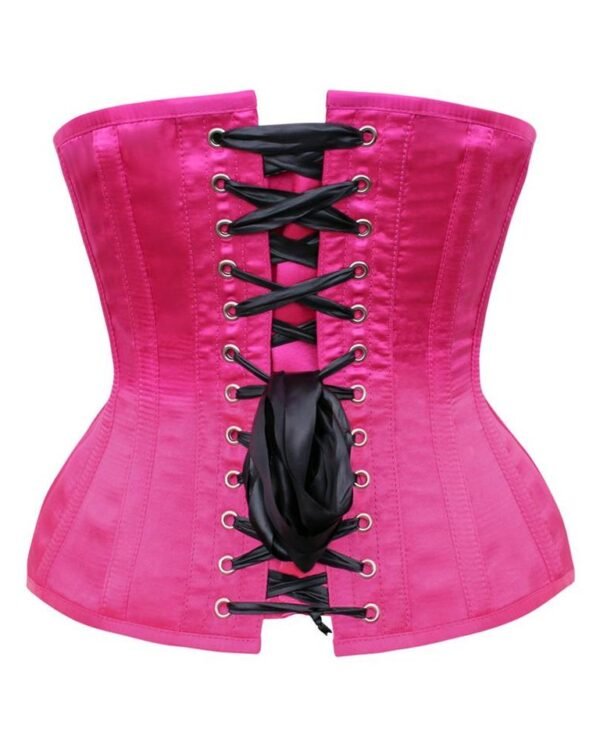 Open Bust Curvy Corset Hot Pink In Satin