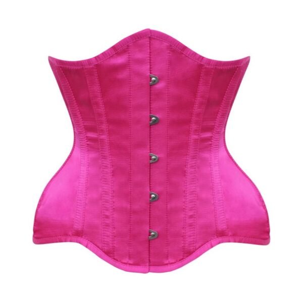 Open Bust Curvy Corset Hot Pink In Satin