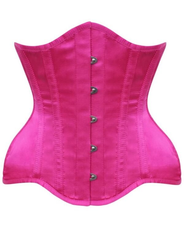 Open Bust Curvy Corset Hot Pink In Satin