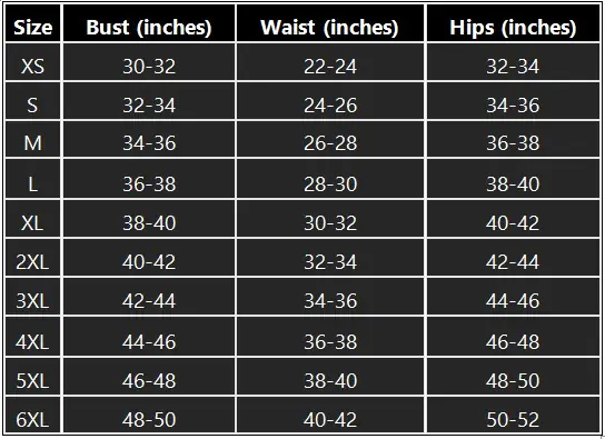 Curvy Corste size chart