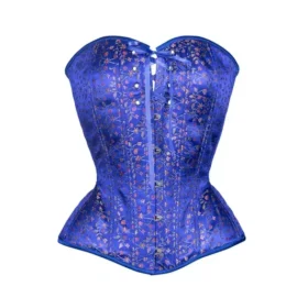 Blue Ribbon and Busk Closure Overbust Curvy Corset