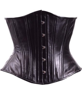 Hourglass Curvy Corset In Regular Black Leather