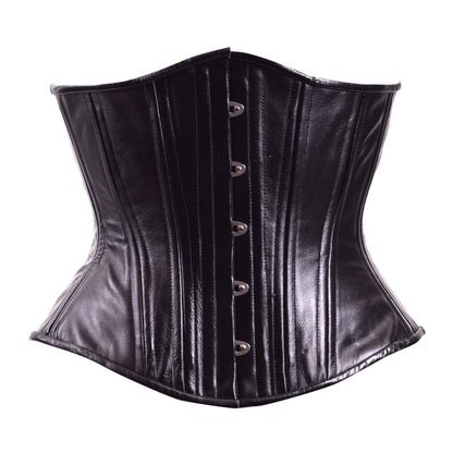 Hourglass Curvy Corset In Regular Black Leather