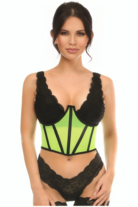 Neon Green Open Cup Corset