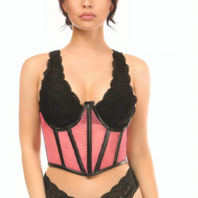 Fishnet Open Cup Corset For Girls