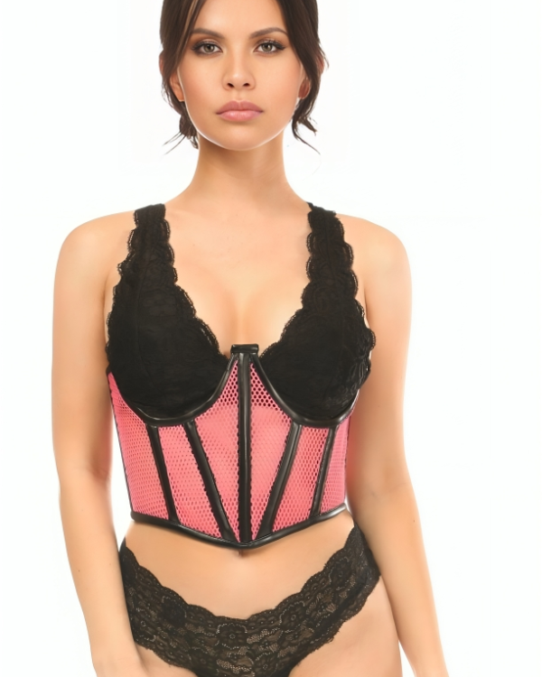 Fishnet Open Cup Corset For Girls
