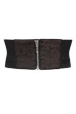 Underbust Corset Waspie Belt in Brown Brocade