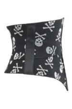 Boned Underbust Belt Half black and white crazy skull corset