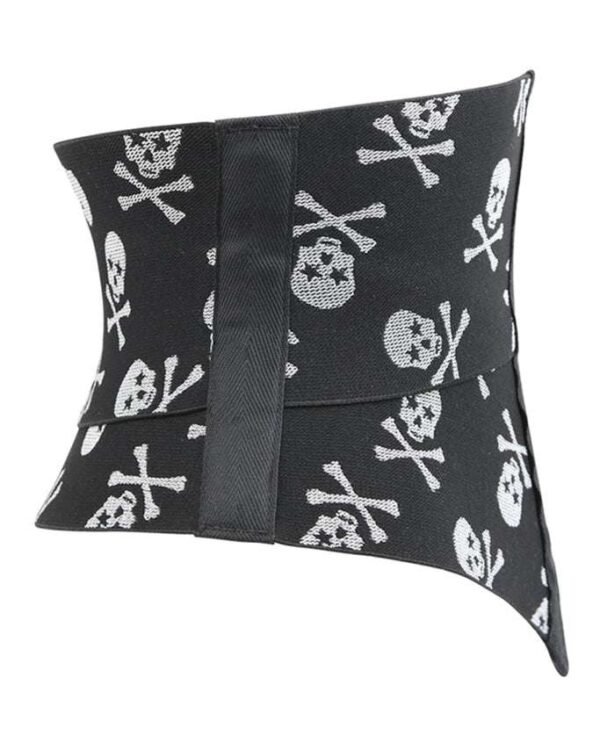 Boned Underbust Belt Half black and white crazy skull corset