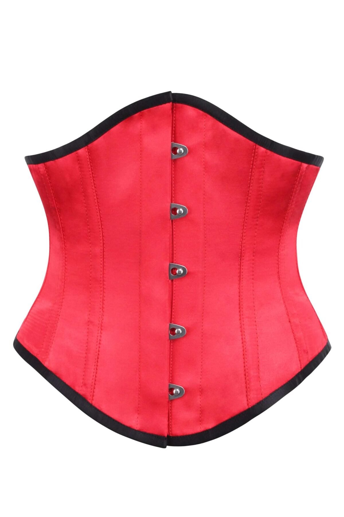 Boned Underbust Belt Half red and black satin corset