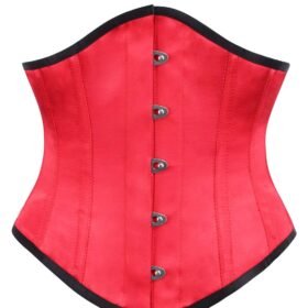 Boned Underbust Belt Half red and black satin corset
