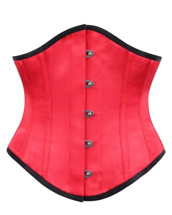 Boned Underbust Belt Half red and black satin corset