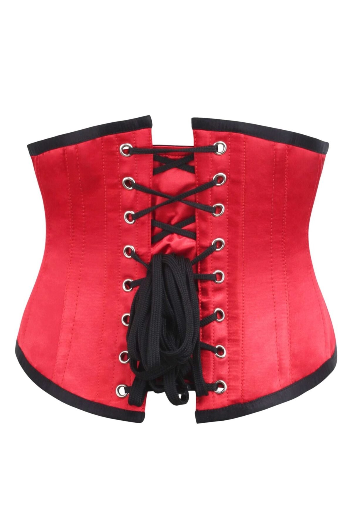 Boned Underbust Belt Half red and black satin corset