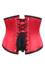 Boned Underbust Belt Half red and black satin corset