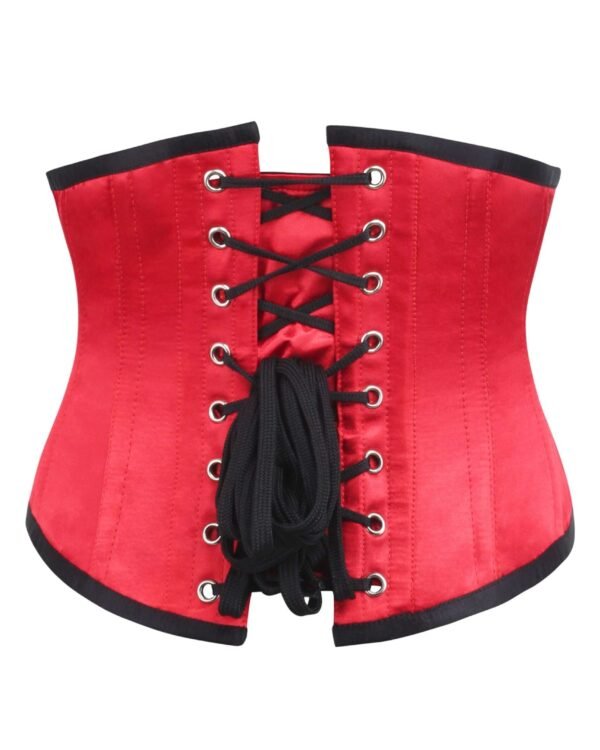 Boned Underbust Belt Half red and black satin corset