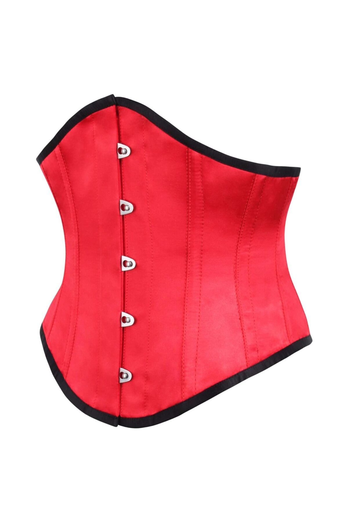 Boned Underbust Belt Half red and black satin corset