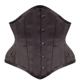 Half waist training black satin corset