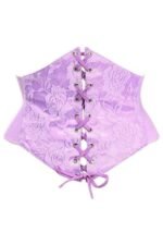 Underbust Lace Corset Belt Cincher in Light Purple