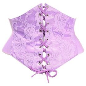 Underbust Lace Corset Belt Cincher in Light Purple