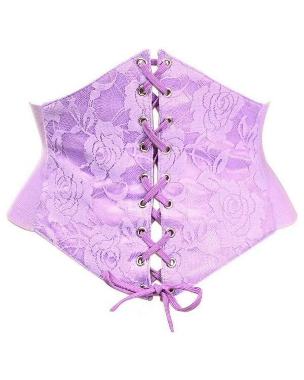 Underbust Lace Corset Belt Cincher in Light Purple