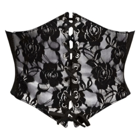 Underbust Lace Overlay Corset Belt Cincher