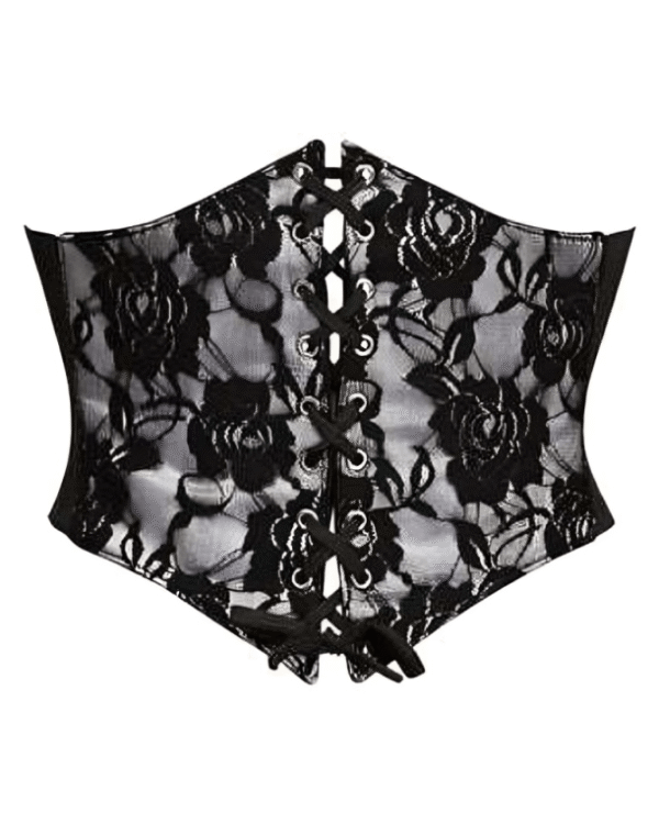 Underbust Lace Overlay Corset Belt Cincher