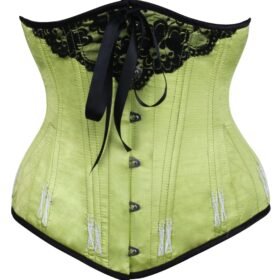 Half lime green longline corset