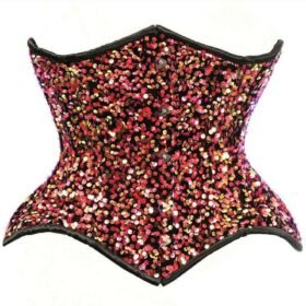 Half multi pink sequin corset