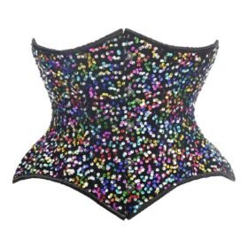 Half rainbow sequin corset