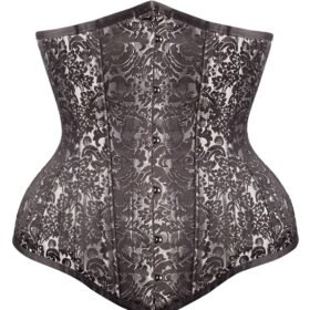 Half long silver brocade expert waist trainer corset