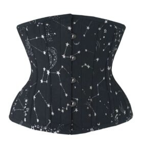 Half astronomy cotton print corset