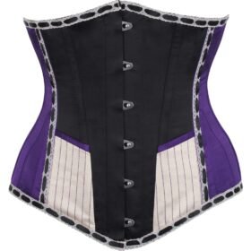 Half purple victorian circus inspired longline corset