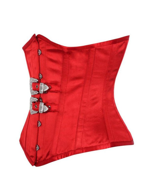 Open Bust Corset Curvy Satin Fancy Buckle Torso