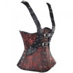 Open Bust Brocade Corset With Shoulder Straps