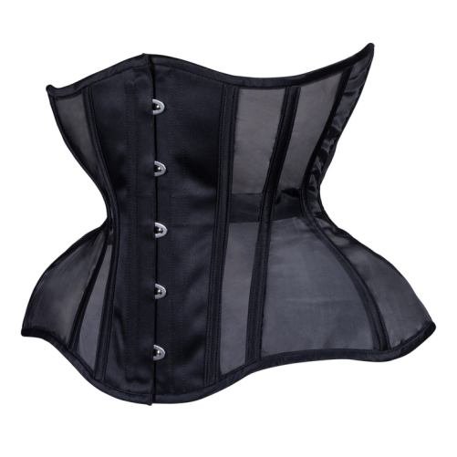 Extreme Corset Black Heavy Duty Curvy Mesh In plus size