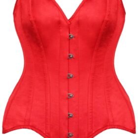 Overbust Red Steel Boned Satin Corset