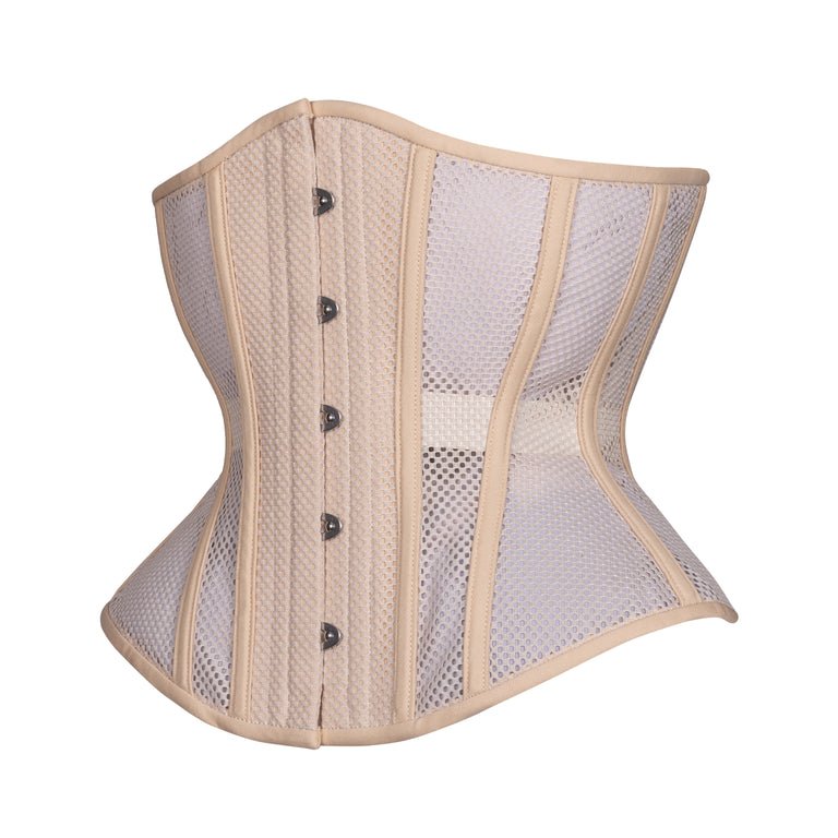 Hourglass Mesh Corset in Beige