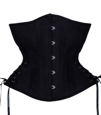 Hourglass Black Curvy Corset in Cotton