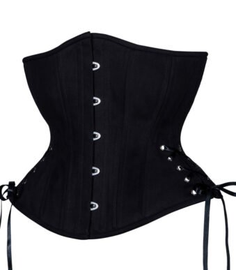 Hourglass Black Curvy Corset in Cotton