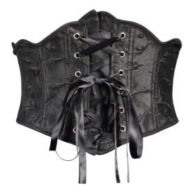 Underbust Corset Waist Trainer Belt In Black
