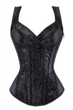 Black Corset in Gothic Style With Brocade Print curvycorset.com