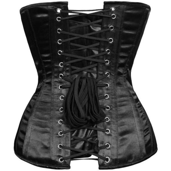 Gothic Blue & Black Satin Steel-Boned Underbust Corset curvycorset.com