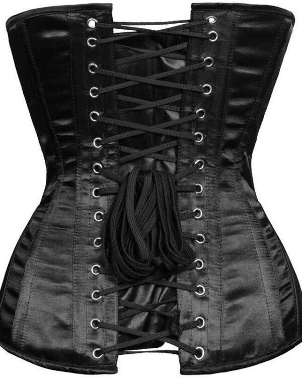 Gothic Blue & Black Satin Steel-Boned Underbust Corset curvycorset.com