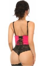 Open Cup Hot Pink Pvc Halter Top Corset