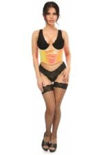 Open Cup Corset Yellow Holo Underwire Cincher